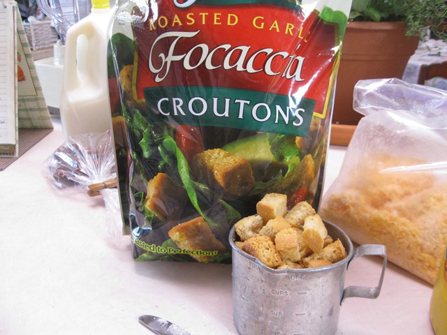 Garlic croutons
